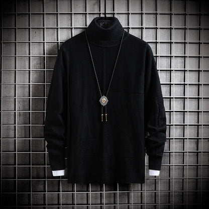 David – Hoogwaardige Gebreide Trui met Hoge Kraag