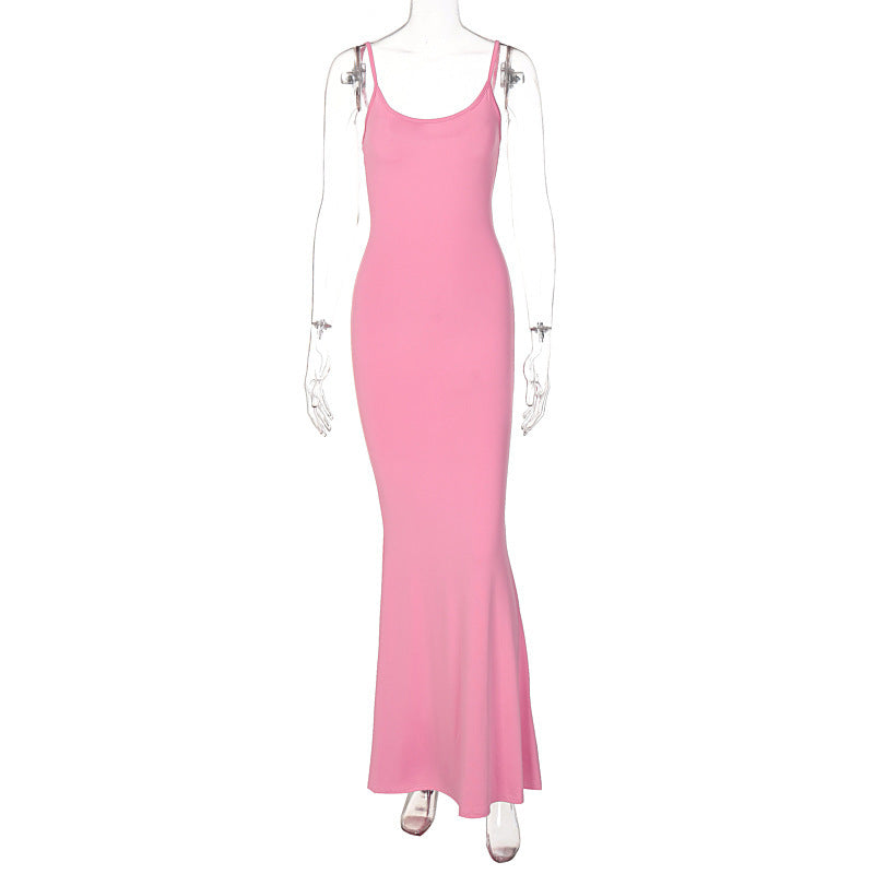 Natasha – Sexy Smalle Straploze Lange Jurk