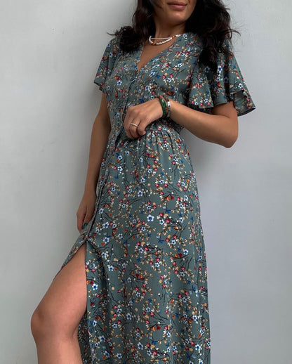 Margaret – Tuniekjurk met Bloemenprint en Split