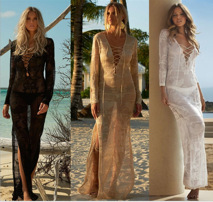 Laura – Gehaakte Witte Strandjurk Tuniek