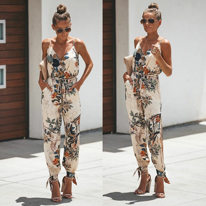Imogen – Rugloze Jumpsuit met Zakken en V-Hals