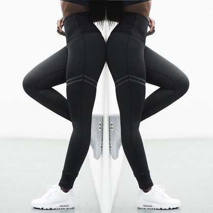 Jade – Hooggetailleerde effen gestreepte stretch-yogabroek voor dames
