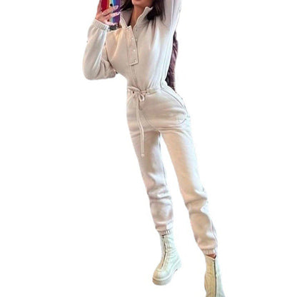 Natasha – Vrijetijds-Jumpsuit met Stehkragen