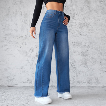 Pamela – Rechte Damesjeans met Hoge Taille