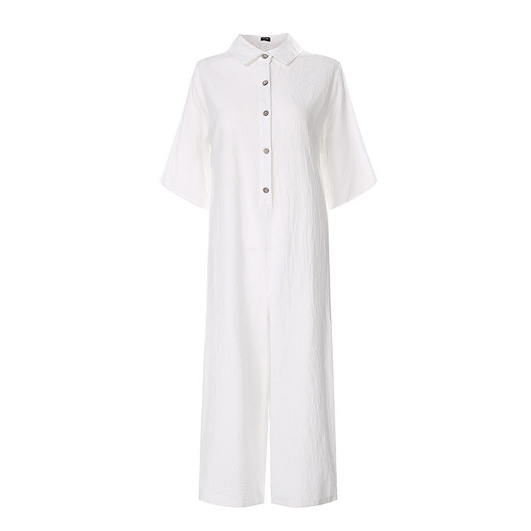 Imogen – Luchtige Jumpsuit met Korte Mouwen