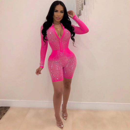 Natasha – Sexy Damesjumpsuit met Mesh-Inzetstukken