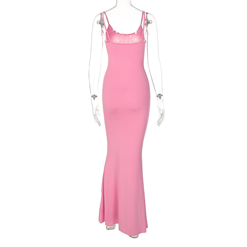 Natasha – Sexy Smalle Straploze Lange Jurk