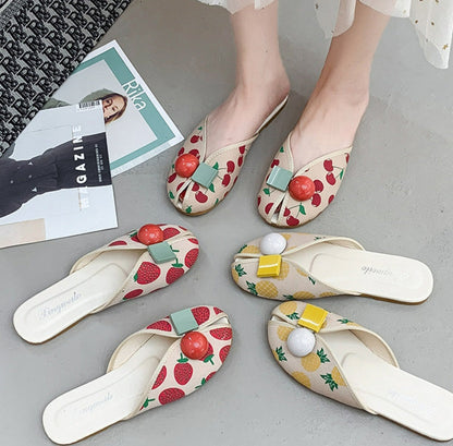 Gillian – Platte Dames-Strandslippers met Kersenteenkap