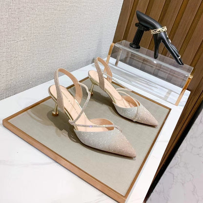 Gabrielle – Kristallen Stilettos met Puntige Neus