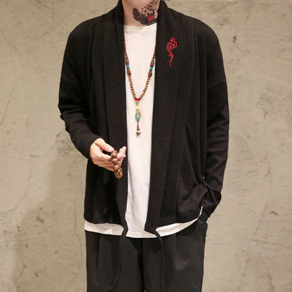Eddie – Geborduurde Hanfu-stijl Cardigan