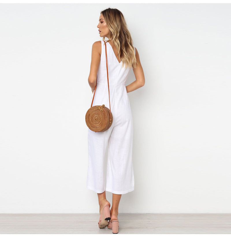 Amelia – Rugloze Jumpsuit met V-Hals