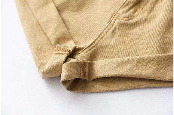 Mandy – Hoge Taille Denim-Shorts met Elastische Tailleband en Wijde Pijpen