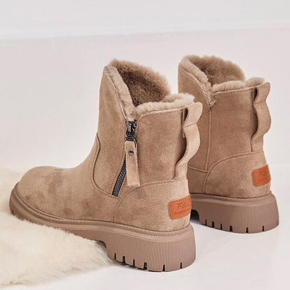Alison – Dikke Pluche Sneeuwlaarzen van Premium Vegan Suede met Antislipzool