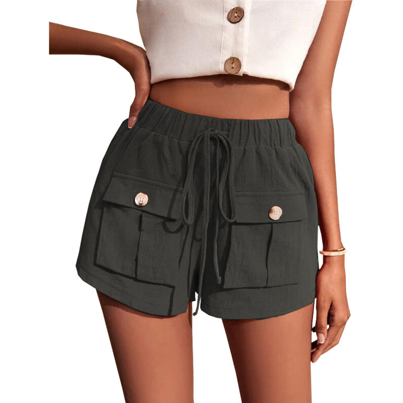 Janet – Comfortabele Cargo-Shorts met Zakken en Losse Drawstring voor de Zomer
