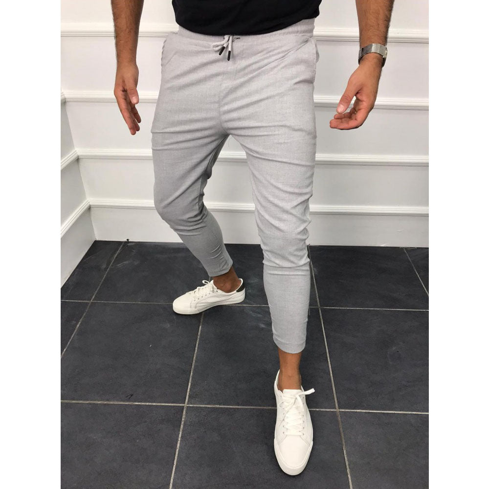 Ray – Casual Broek met Veters in Effen Kleuren
