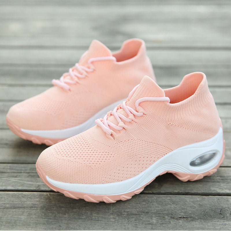 Samantha – Sportieve Dames-Schoenen met Vliegend Breiwerk en Schokabsorberende Zolen