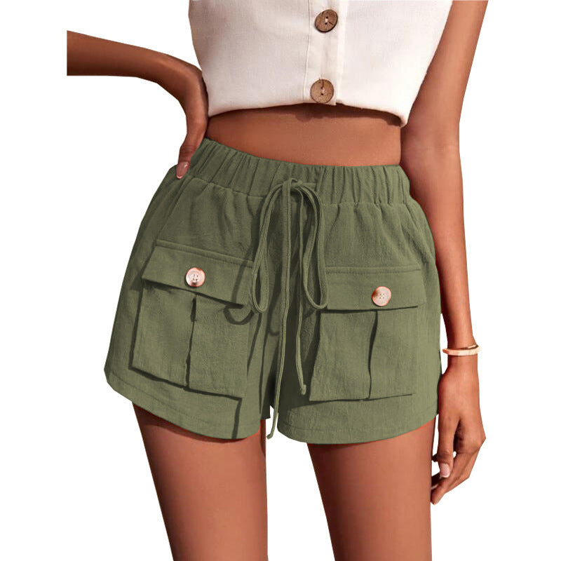 Janet – Comfortabele Cargo-Shorts met Zakken en Losse Drawstring voor de Zomer