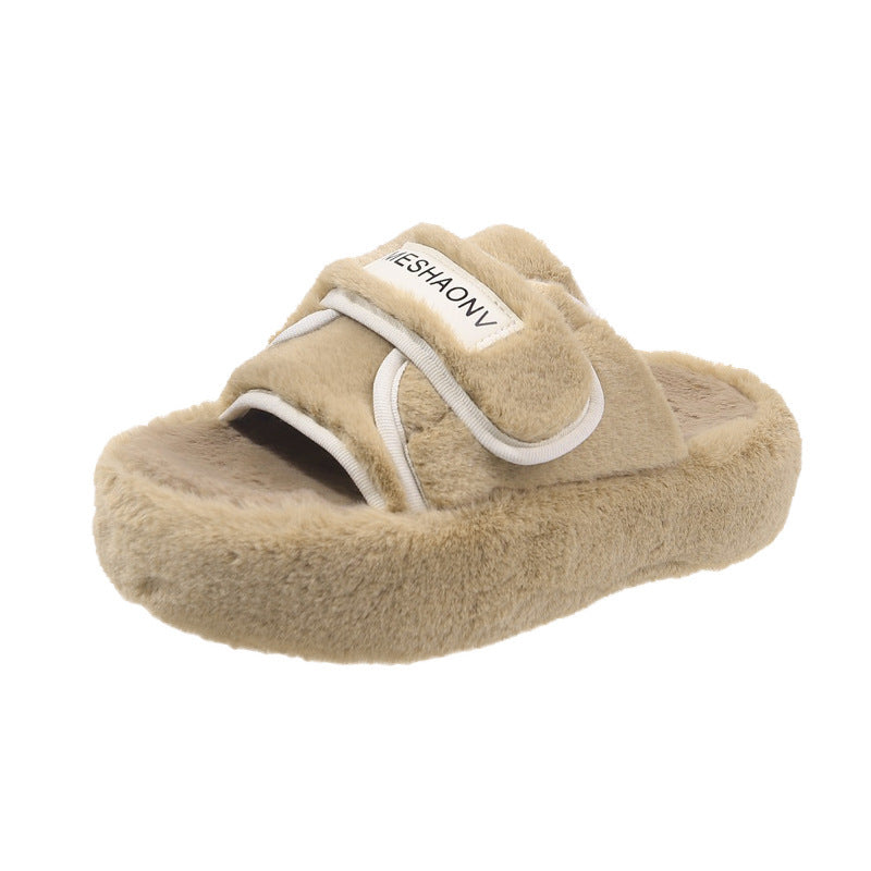Marion – Modische Plattform-Slipper mit Klettverschluss