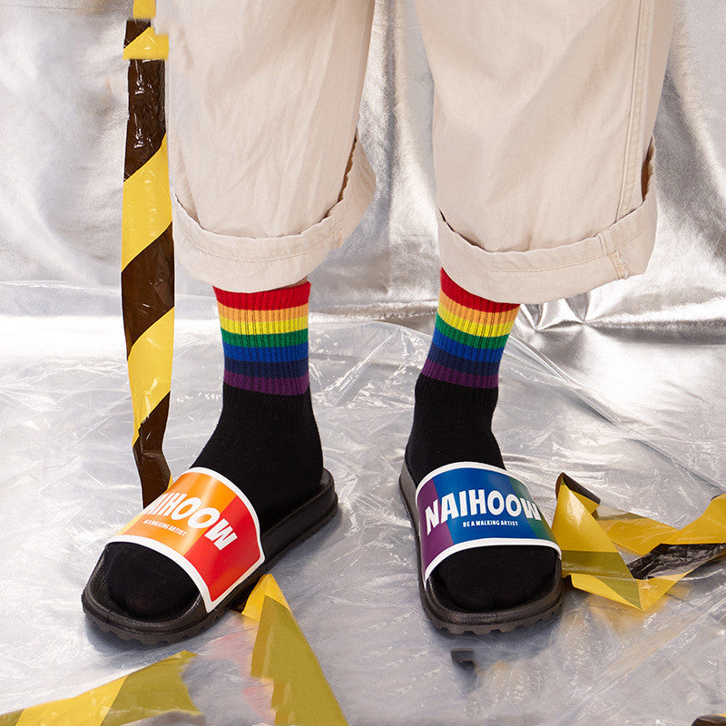 Leanne – Regenbogen Kunststoffsandalen für Damen