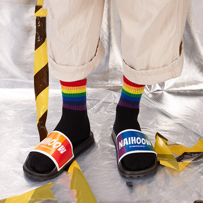 Leanne – Regenbogen Kunststoffsandalen für Damen