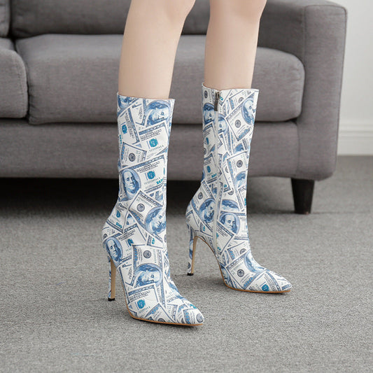Tara – Spitz toelopende Stiletto Laarzen met Hoge Hakken