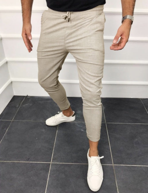 Ray – Casual Broek met Veters in Effen Kleuren