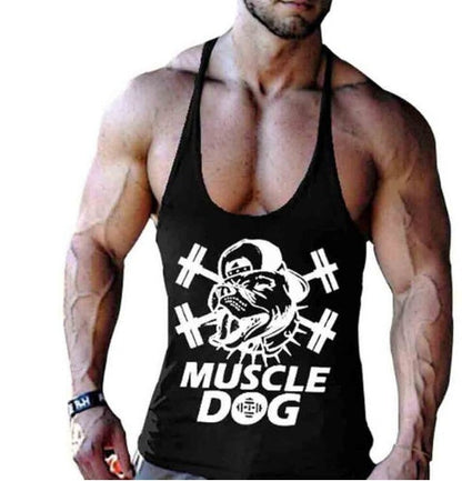 Arthur – Cartoon Fitnessvest met Spierhond-Print