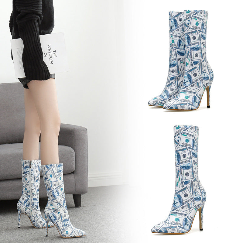 Tara – Spitz toelopende Stiletto Laarzen met Hoge Hakken