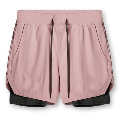 Aidan – Sportieve, sneldrogende, dubbele laag twee-in-één hardloopshorts