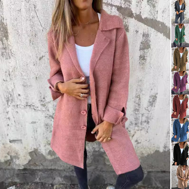 Victoria – Eenrijige Dames-Cardigan met Zakken