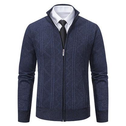 Bob – Wollen Heren Cardigan met Opstaande Kraag voor Herfst en Winter