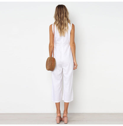 Amelia – Rugloze Jumpsuit met V-Hals