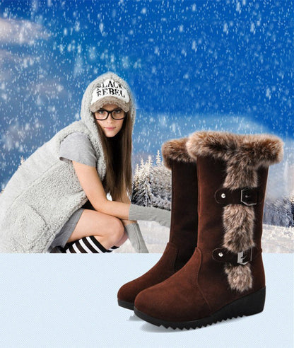 Sandra – Halflange Dameslaarzen met Kunstbont voor de Winter