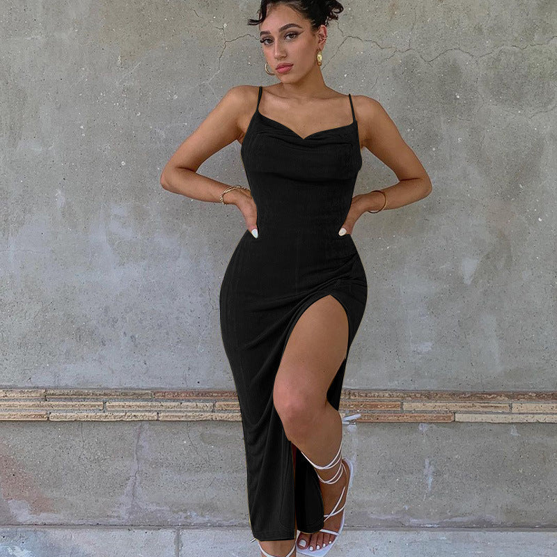 Amanda – Elegant Jurk met Split en Bandjes