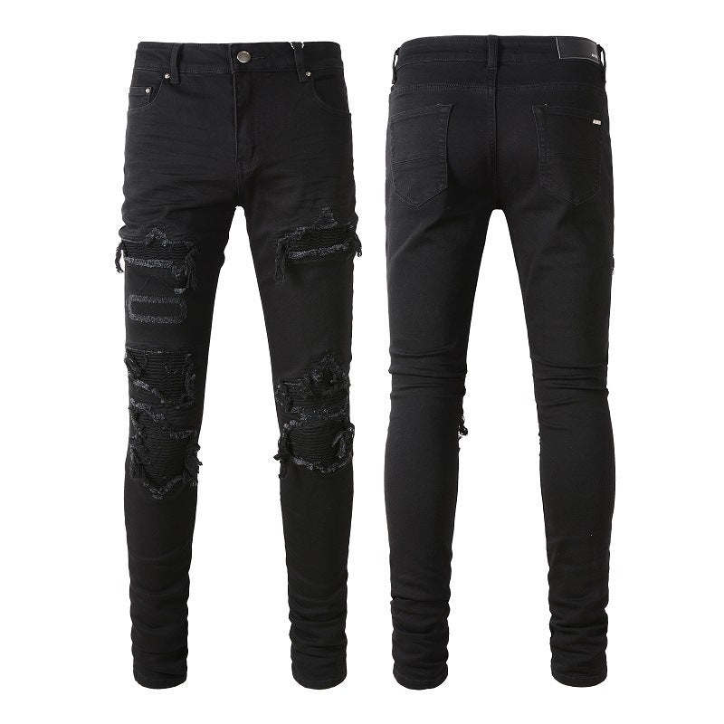 Darren – Zwarte Vouwjeans voor Heren