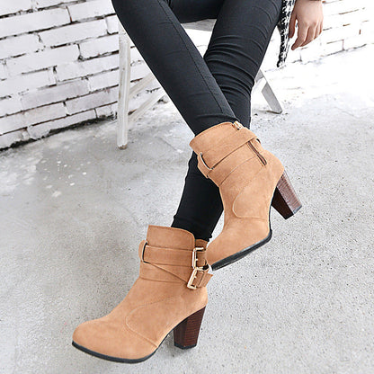 Holly – Warme Dames Pumps met Hoogte Hakken en Enkelboots