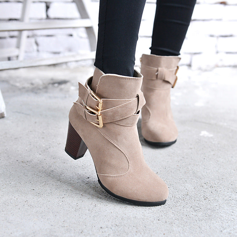 Holly – Warme Dames Pumps met Hoogte Hakken en Enkelboots