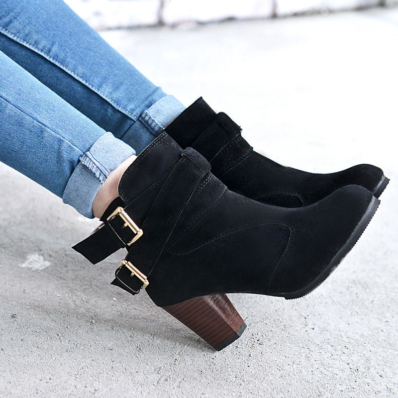 Holly – Warme Dames Pumps met Hoogte Hakken en Enkelboots