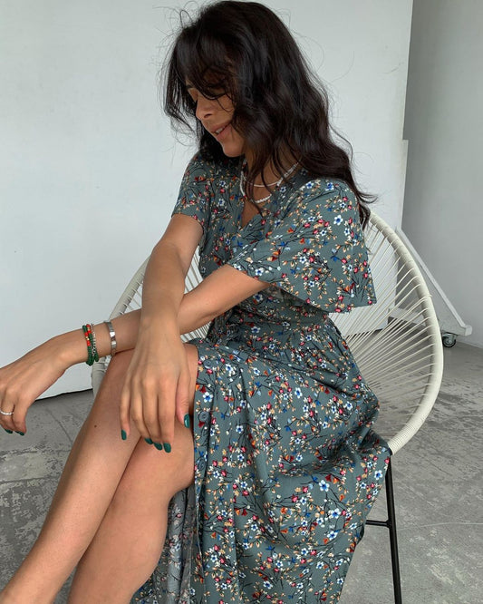 Margaret – Tuniekjurk met Bloemenprint en Split
