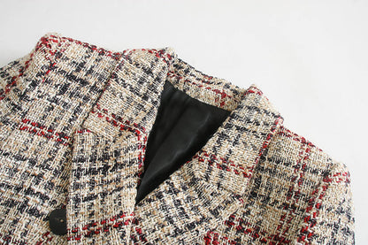 Zoe – Damesblazer met Klassiek Ruitpatroon
