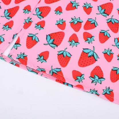 Donna – A-lijn Minirok met Kersenprint en Hoge Taille