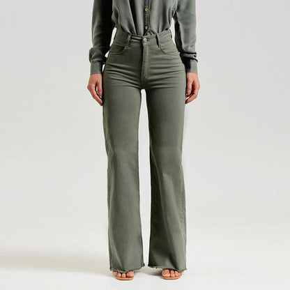 Joy – Modieuze Flared Broek met Franjes