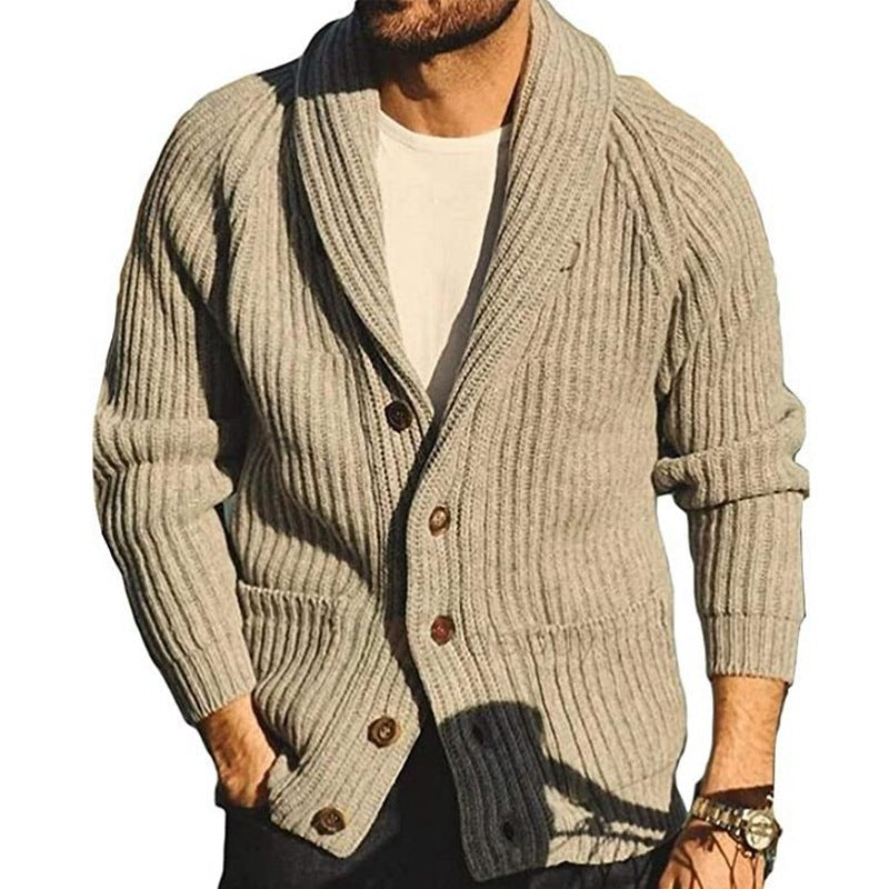 Kevin – Modieuze Heren Cardigan met Knopen en Zakken, Lange Mouwen voor Lente en Herfst