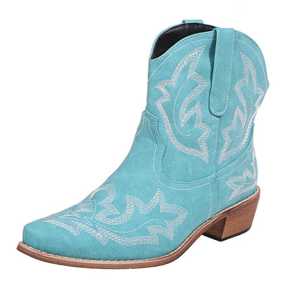 Sophie – Cowgirl-laarzen met borduurwerk en sleehak