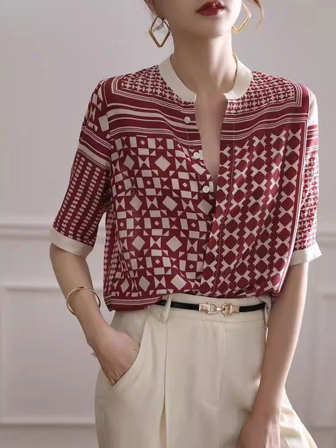 Imogen – Stijlvol Geruit Gestreept Dameshemd