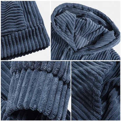 Clive – Herenpullover van Corduroy met Capuchon