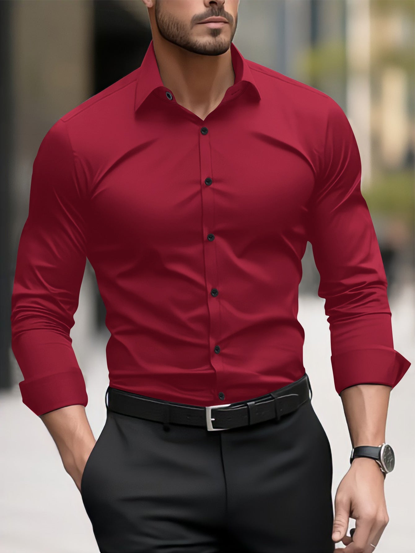 Miles – Lang Business-Casual Overhemd voor Heren