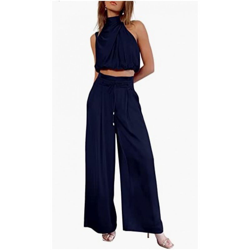 Ruby – Modieuze Mouwloze Top Met Wijde Broek Set