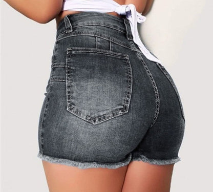 Sara – Strakke Verbleekte Denim-Shorts voor Vrouwen