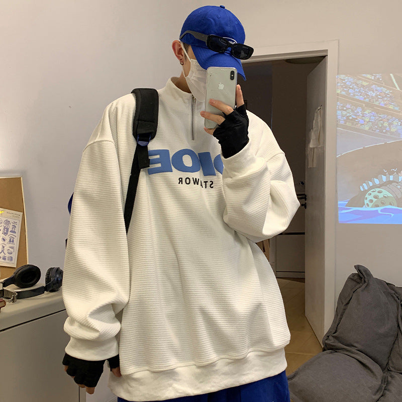 Jeff – Pullover met Opstaande Kraag en Letterprint Hoodie